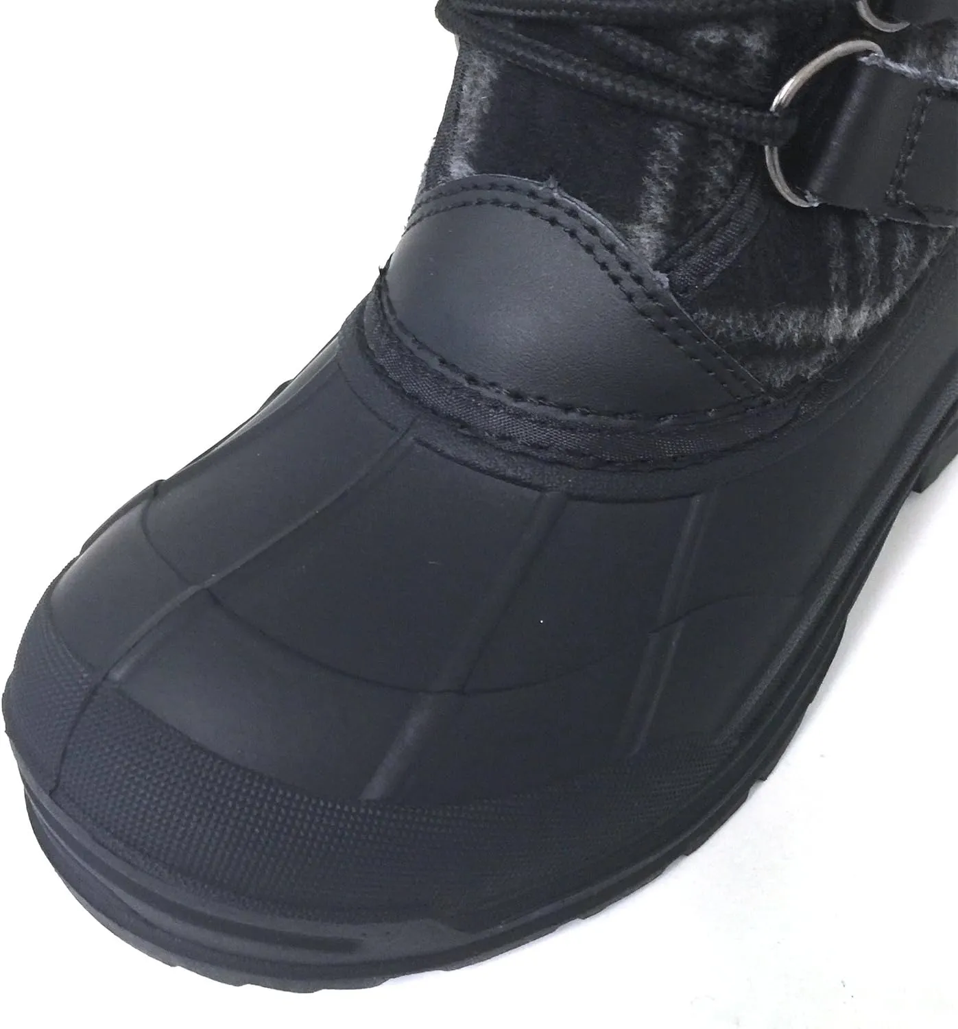 G4U-CDS Women's Winter Boots Cold Weather Insulated Flannel Plaid Lace up Waterproof Snow Fur Duck Shoes