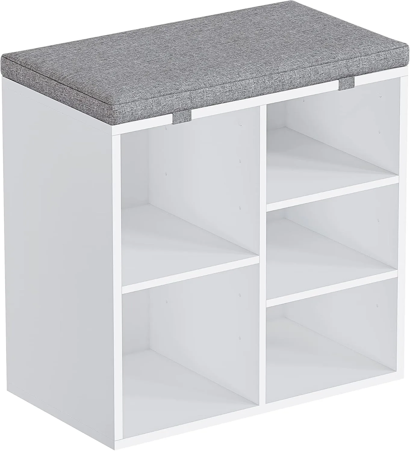 GAOMON Entryway Shoe Bench for Storage,Shoe Rack with Foam Pad Seating Cushion,3-Tier Adjustable Shelf for Entryway Hallway Living Room Bedrom Dormitory and Small Apartment(White,20 inches)