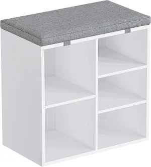 GAOMON Entryway Shoe Bench for Storage,Shoe Rack with Foam Pad Seating Cushion,3-Tier Adjustable Shelf for Entryway Hallway Living Room Bedrom Dormitory and Small Apartment(White,20 inches)