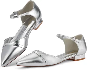 GENSHUO Women's Flats - Comfortable Dressy Casual Pointed Toe Dress Flat Shoes - 1 inch Low Block Heel Pumps