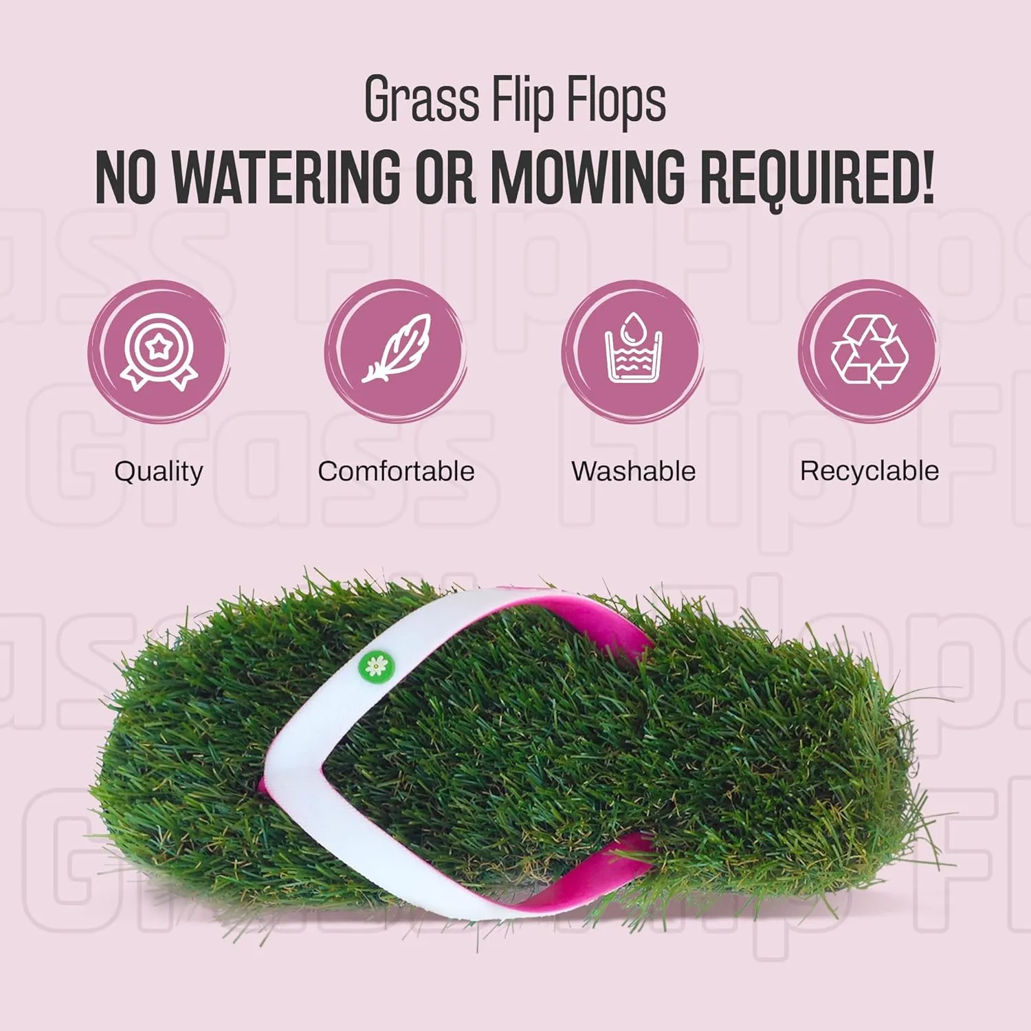 GFF Grass Flip Flops for Men/Women/Kids - XS/S/M/L Size Sandal - Camo/Black/Pink Color Slippers
