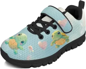 Girls Cute Sneakers Single Buckle Athletic Shoes Breathable Mesh Sneaker for Running Tennis Walking US 11-2.5