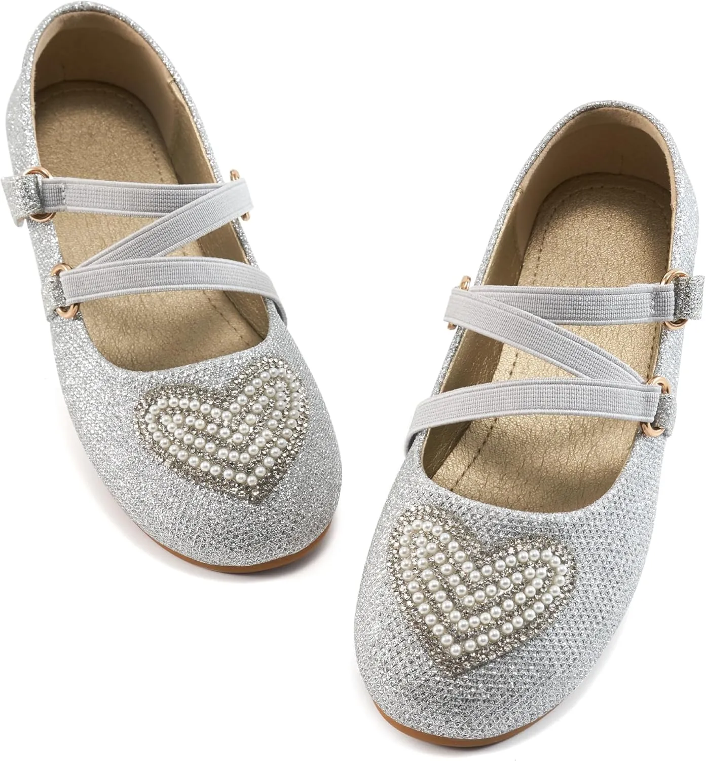 Girls Dress Shoes Flats: Little Kid Princess Flat for Birthday Wedding - Toddler Ballerina Shoe for School Walking