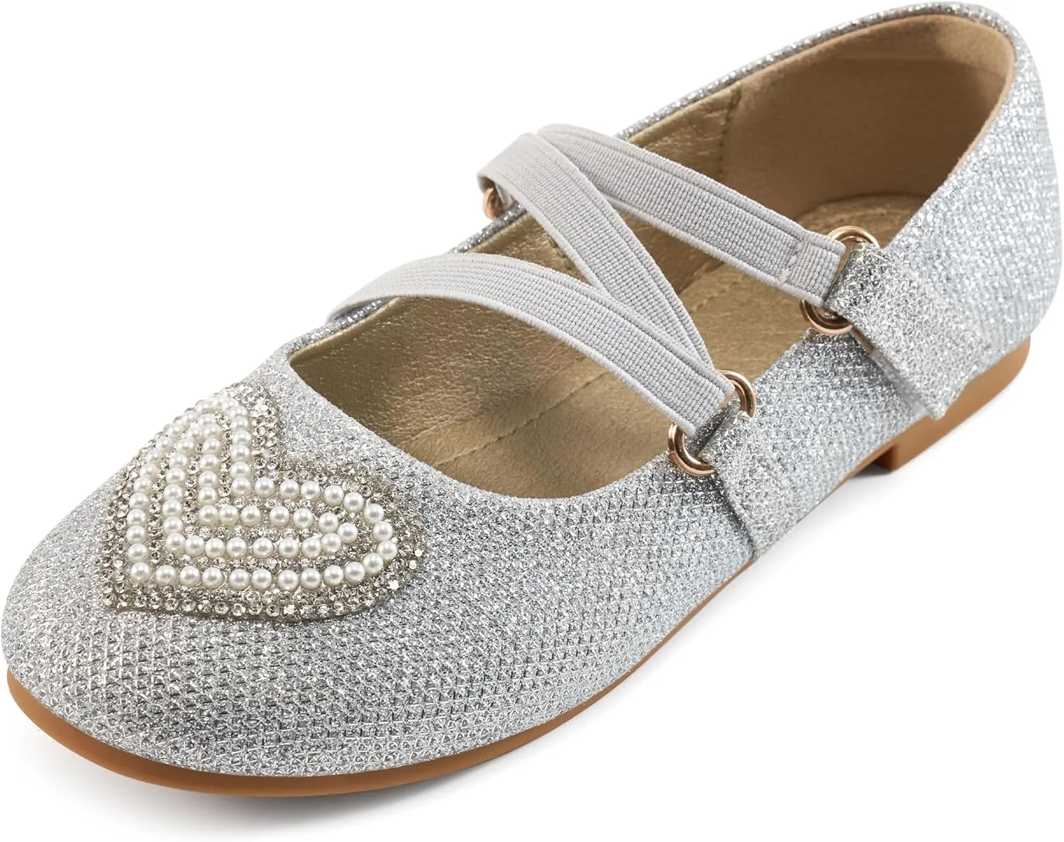 Girls Dress Shoes Flats: Little Kid Princess Flat for Birthday Wedding - Toddler Ballerina Shoe for School Walking