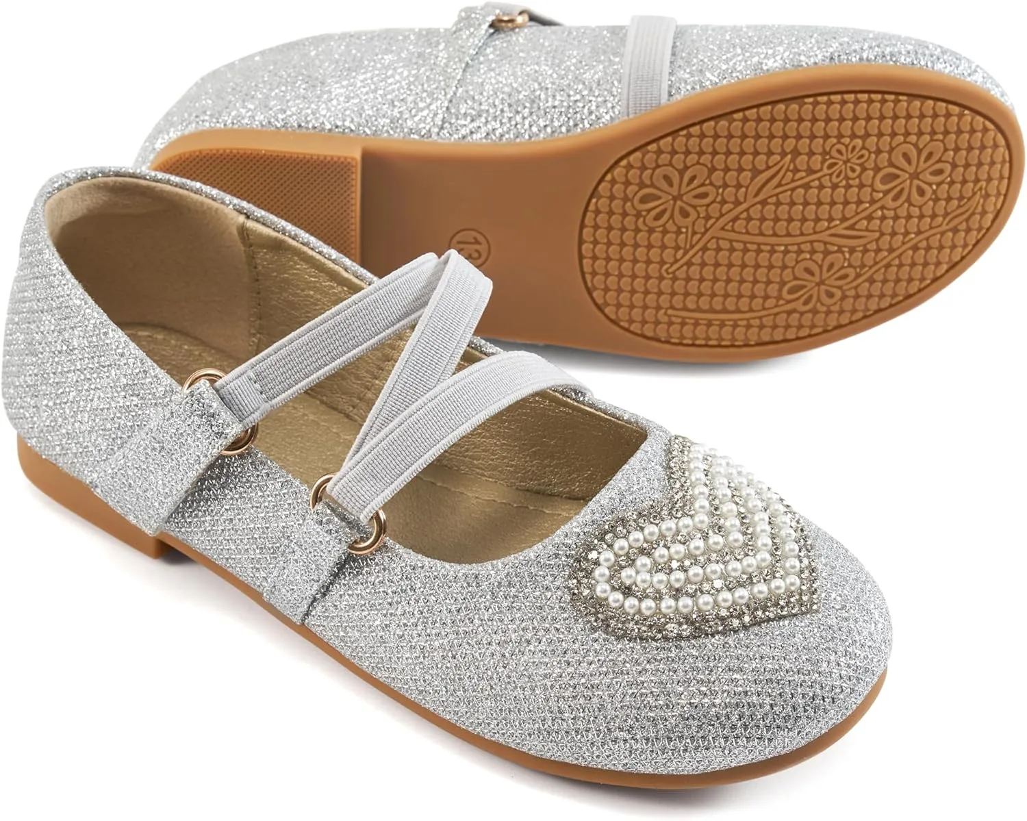 Girls Dress Shoes Flats: Little Kid Princess Flat for Birthday Wedding - Toddler Ballerina Shoe for School Walking