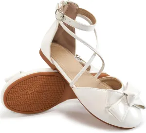 Girls Dress Shoes Flats: Little Kid Princess Wedding Party Ballet Flat - School Shoe for Girl
