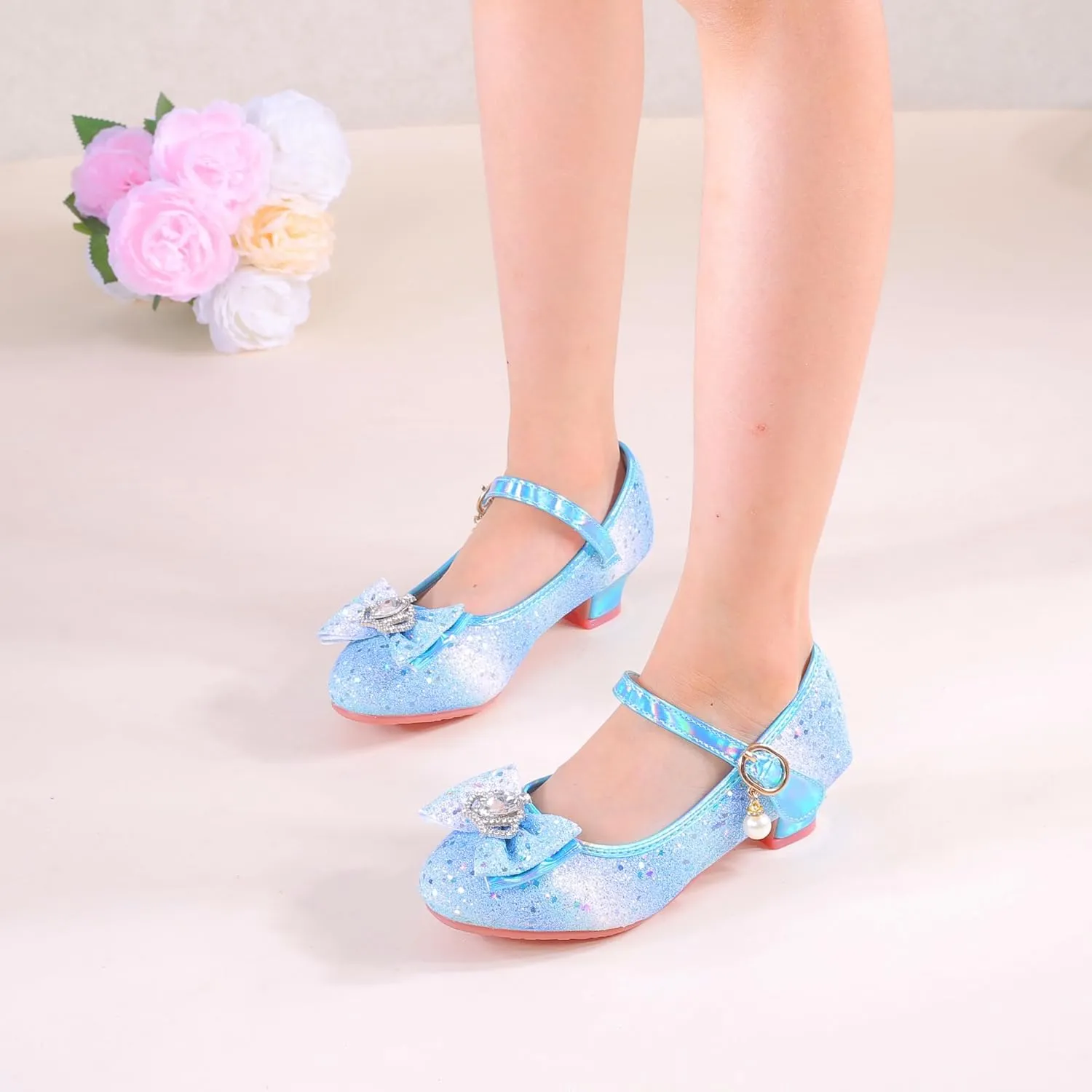 Girls Flats Sparkle Party Mary Jane Princess Dress Shoes