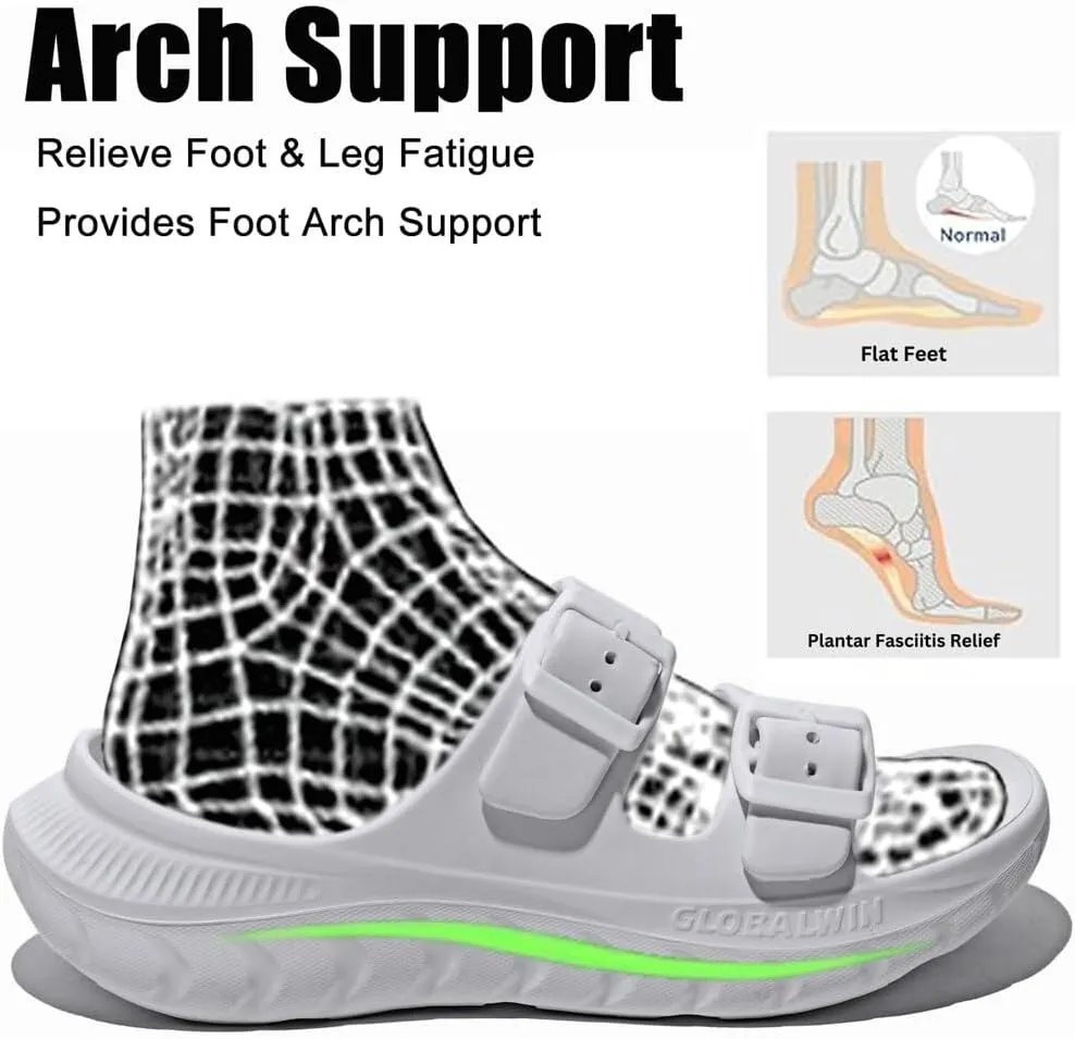 GLOBALWIN Recovery Slides For Women Mia Comfortable Sandals With Arch Support Indoor Outdoor Cloud Slippers Reduce Stress on Feet Lightweight