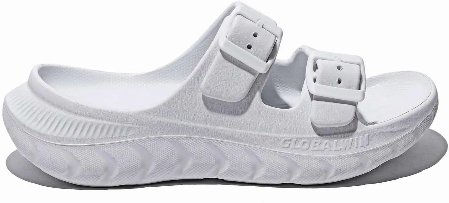 GLOBALWIN Recovery Slides For Women Mia Comfortable Sandals With Arch Support Indoor Outdoor Cloud Slippers Reduce Stress on Feet Lightweight