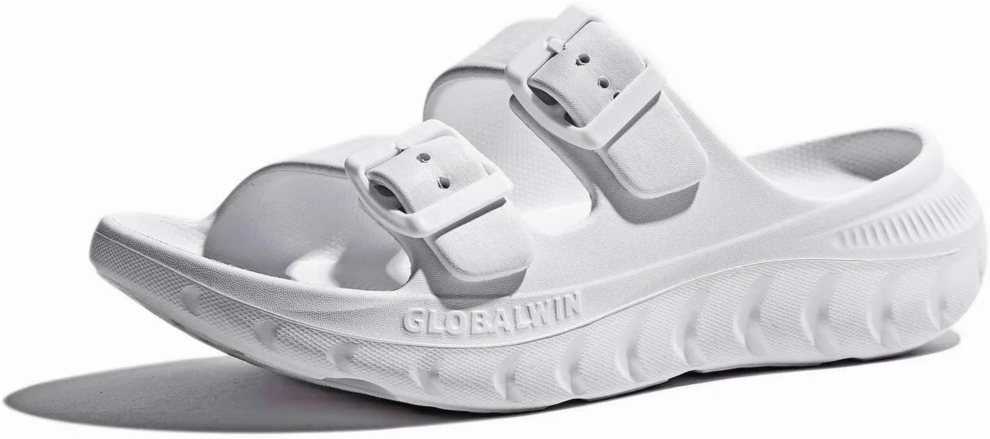 GLOBALWIN Recovery Slides For Women Mia Comfortable Sandals With Arch Support Indoor Outdoor Cloud Slippers Reduce Stress on Feet Lightweight