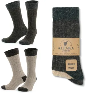 GoWith Alpaca Wool Socks for Men & Women, Alpaca-Merino Blend Warm Cozy Crew Socks, Thermal Regular-Fit Boot Socks