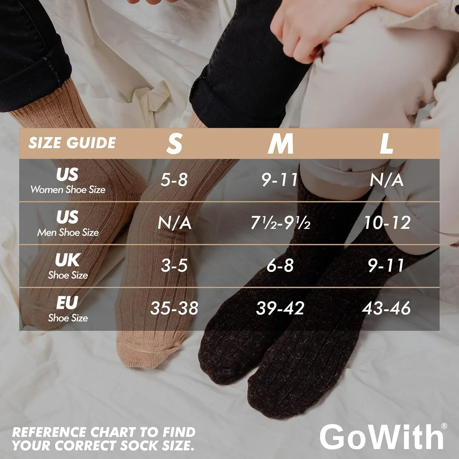 GoWith Alpaca Wool Socks for Men & Women, Alpaca-Merino Blend Warm Cozy Crew Socks, Thermal Regular-Fit Boot Socks