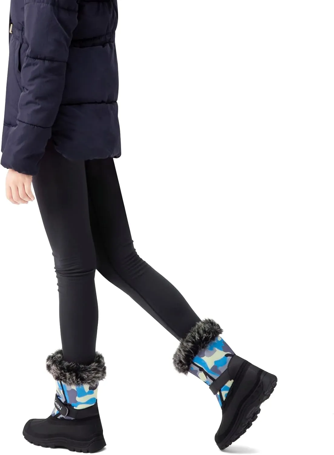 Greatonu Kids Snow Boots Waterproof Boys Girls Winter Boots Mid Calf Insulated Duck Boots