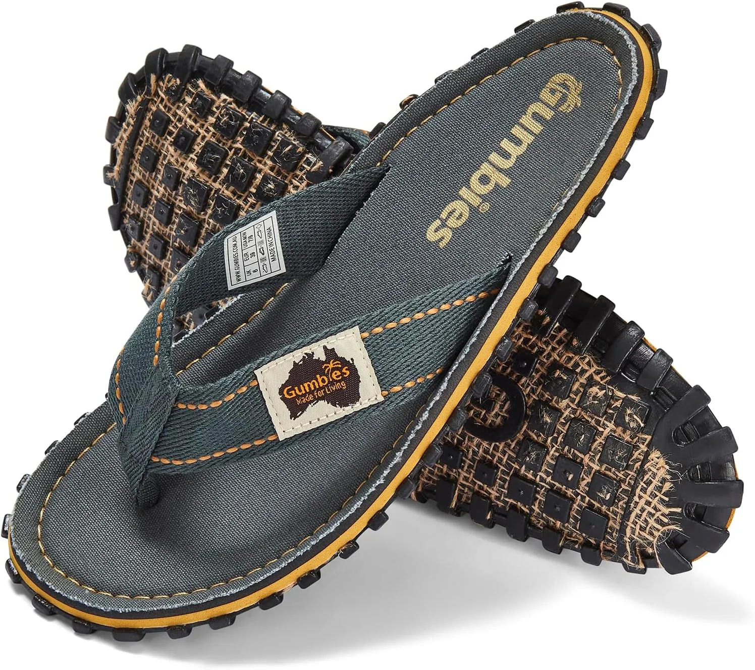 Gumbies Islander Unisex Flip Flops, with Supersoft Cotton Toe Post and Durable Recycled Rubber Sole - Comfort Guaranteed