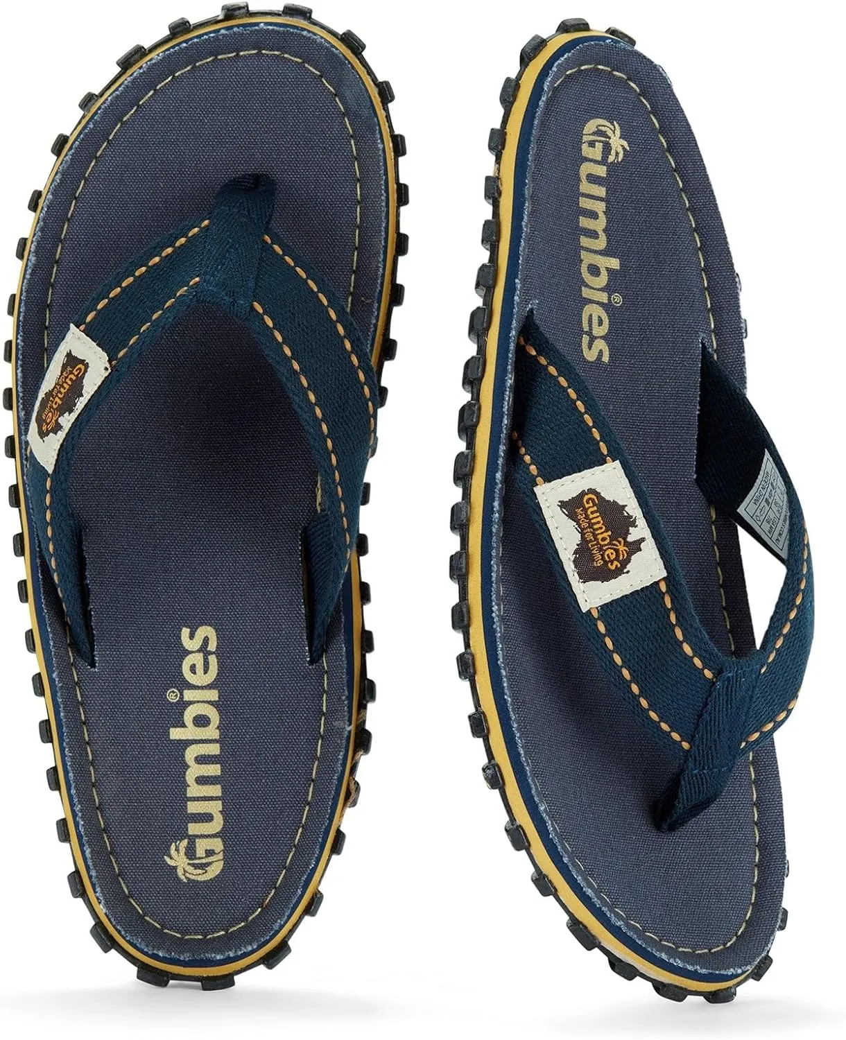 Gumbies Islander Unisex Flip Flops, with Supersoft Cotton Toe Post and Durable Recycled Rubber Sole - Comfort Guaranteed