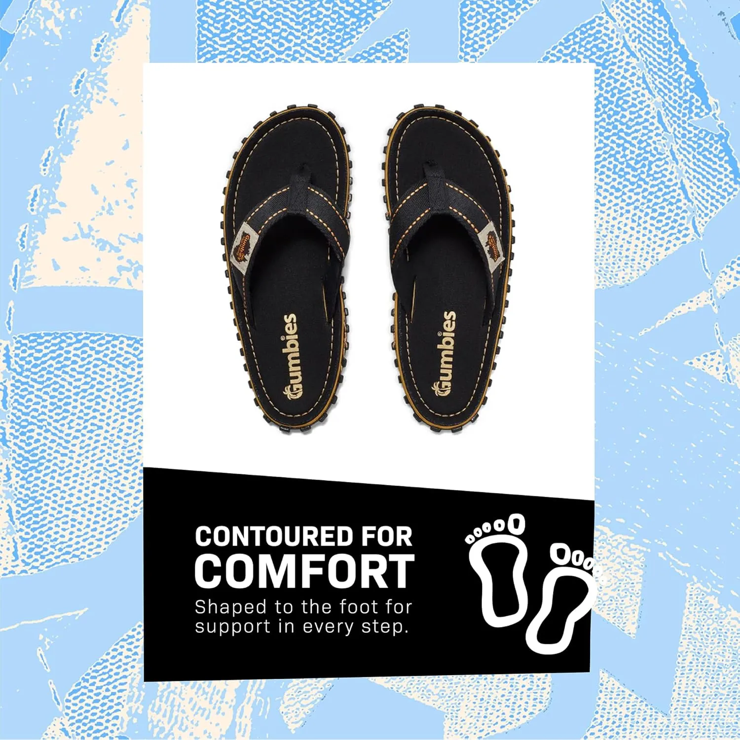 Gumbies Islander Unisex Flip Flops, with Supersoft Cotton Toe Post and Durable Recycled Rubber Sole - Comfort Guaranteed