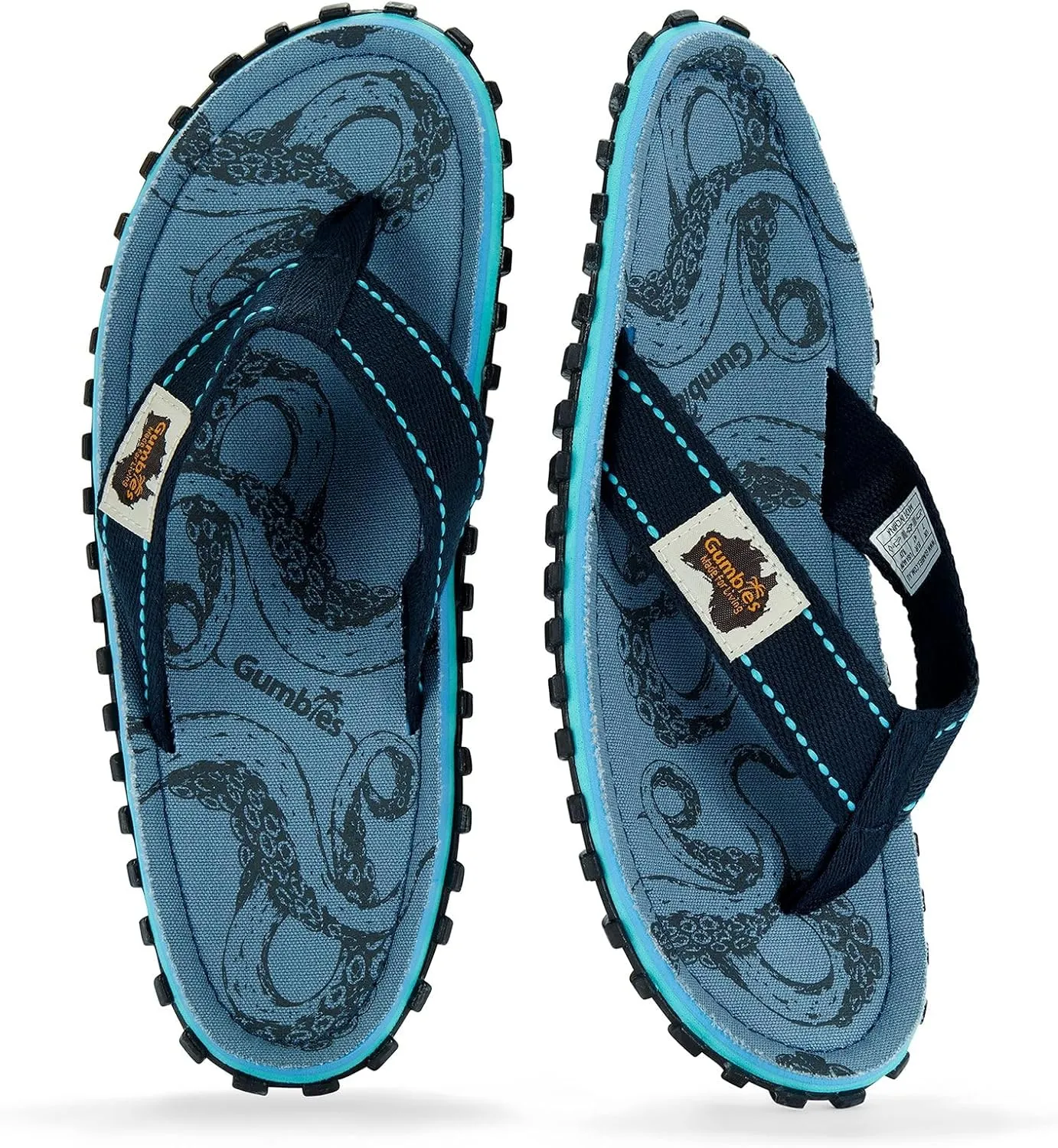 Gumbies Islander Unisex Flip Flops, with Supersoft Cotton Toe Post and Durable Recycled Rubber Sole - Comfort Guaranteed