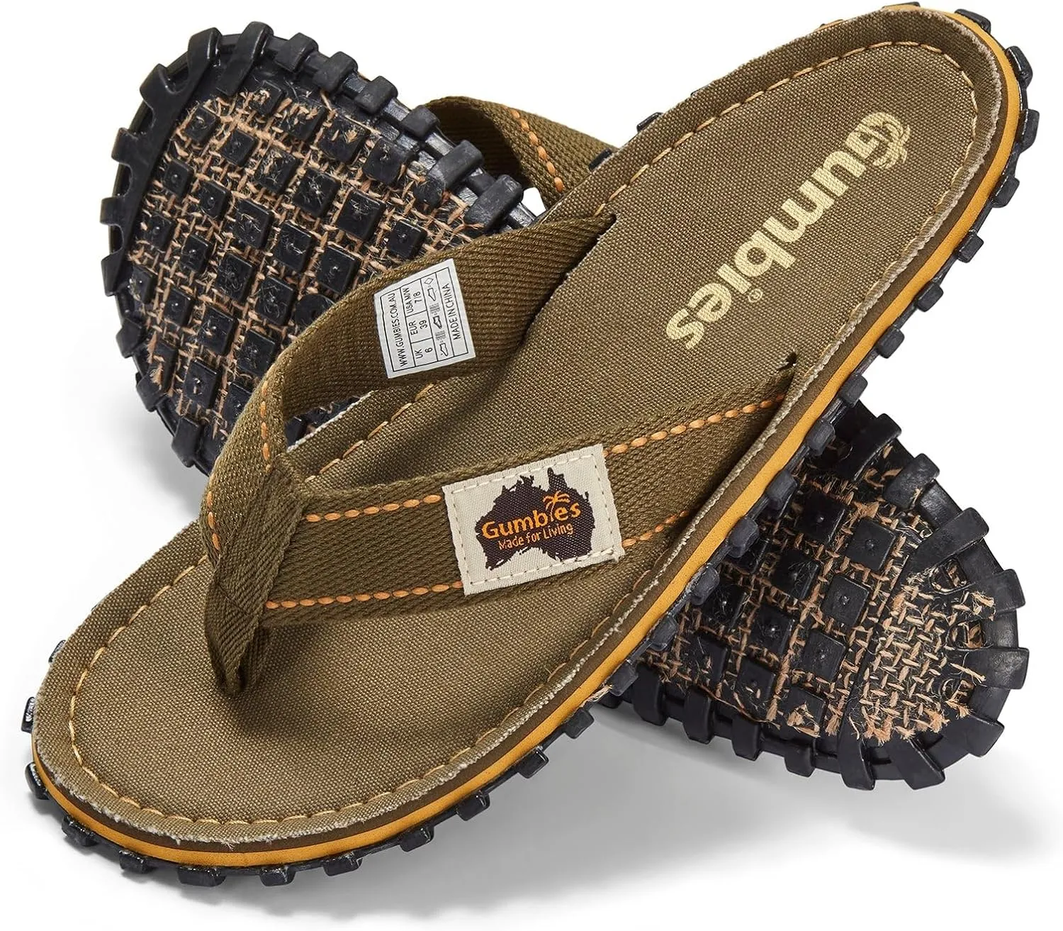 Gumbies Islander Unisex Flip Flops, with Supersoft Cotton Toe Post and Durable Recycled Rubber Sole - Comfort Guaranteed