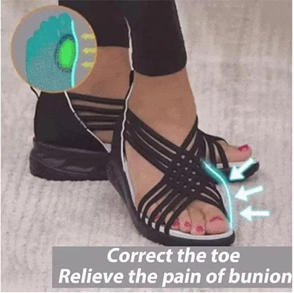 Heccie Sandals,Women's Heccie Sandals with Arch Support,Anti-Slip Shock-Absorbing Lightweight Orthopedic Sandals