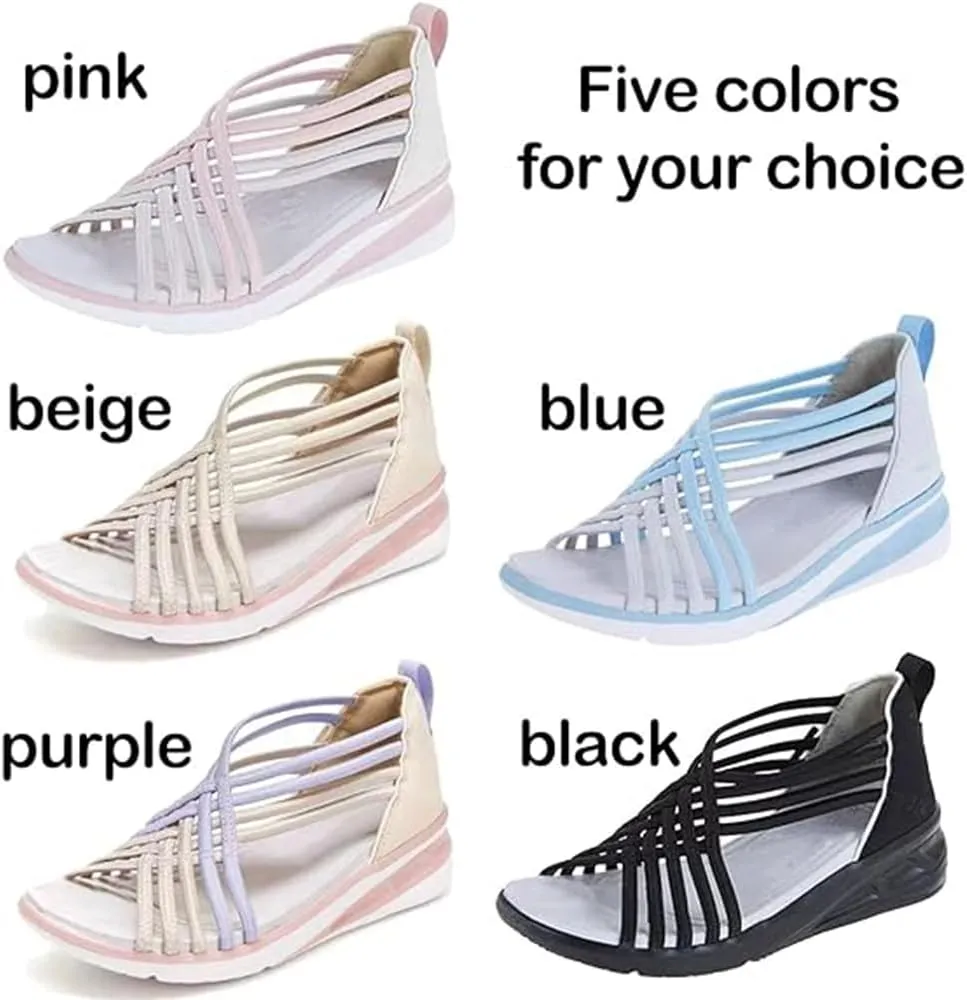Heccie Sandals,Women's Heccie Sandals with Arch Support,Anti-Slip Shock-Absorbing Lightweight Orthopedic Sandals