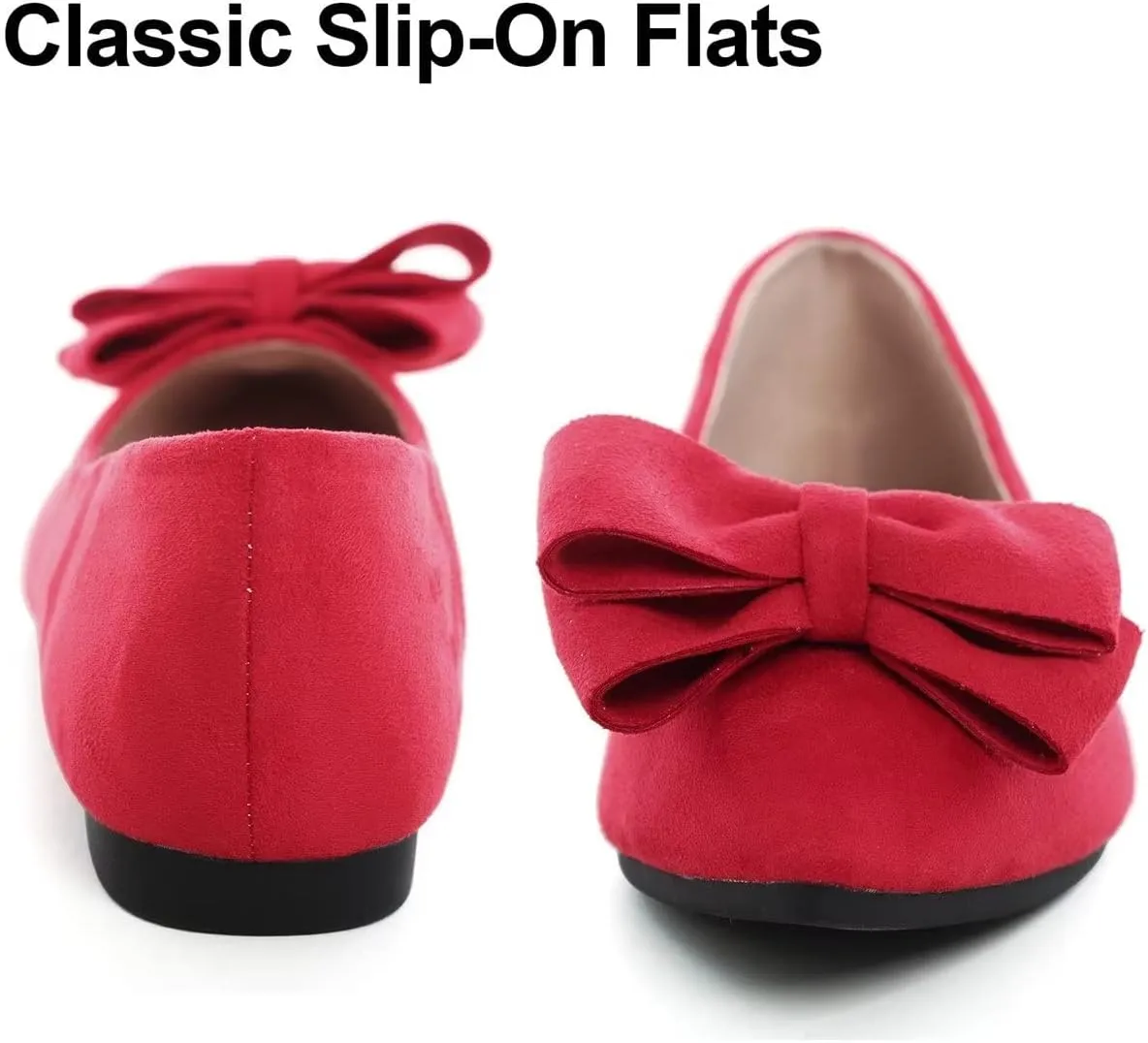 Hee grand Flat Shoes for Women Crystals Bowknot Pointed Toe Ballet Flats Comfortable Office Shoes Fashion Dress Shoes