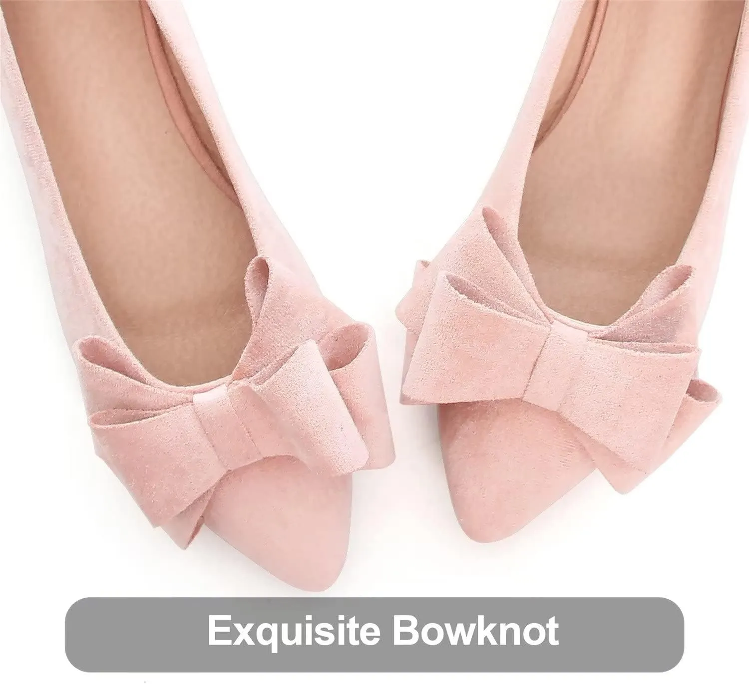 Hee grand Flat Shoes for Women Crystals Bowknot Pointed Toe Ballet Flats Comfortable Office Shoes Fashion Dress Shoes