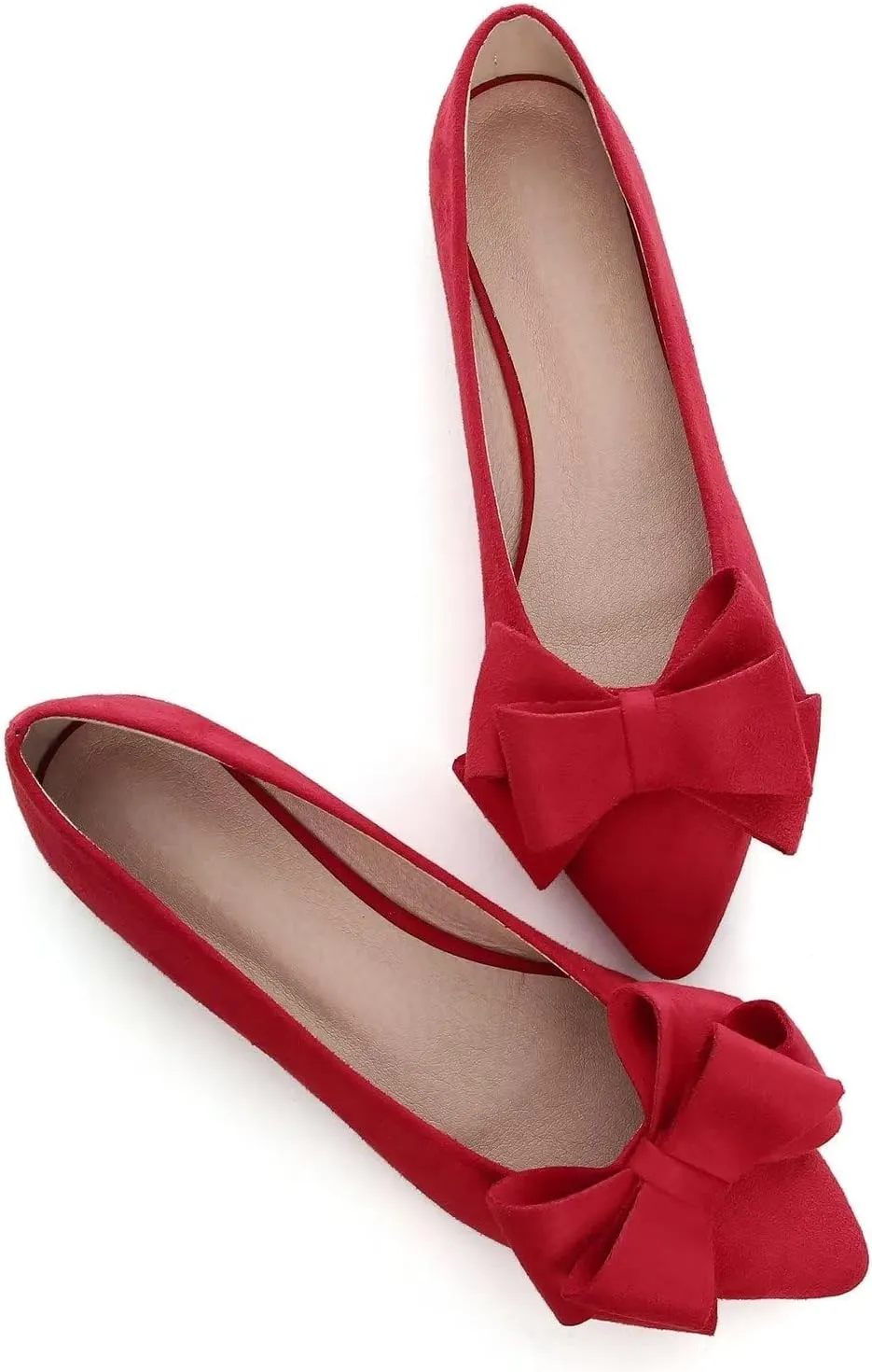 Hee grand Flat Shoes for Women Crystals Bowknot Pointed Toe Ballet Flats Comfortable Office Shoes Fashion Dress Shoes