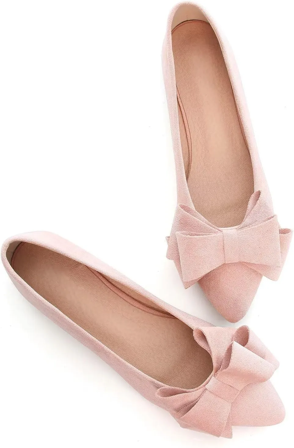 Hee grand Flat Shoes for Women Crystals Bowknot Pointed Toe Ballet Flats Comfortable Office Shoes Fashion Dress Shoes