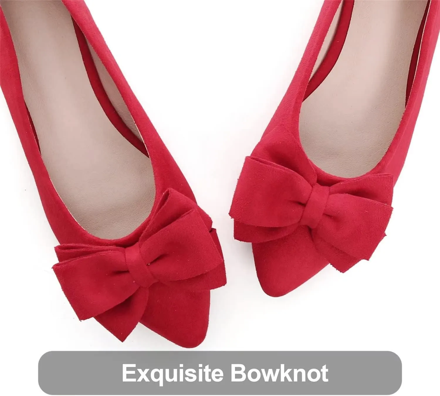 Hee grand Flat Shoes for Women Crystals Bowknot Pointed Toe Ballet Flats Comfortable Office Shoes Fashion Dress Shoes