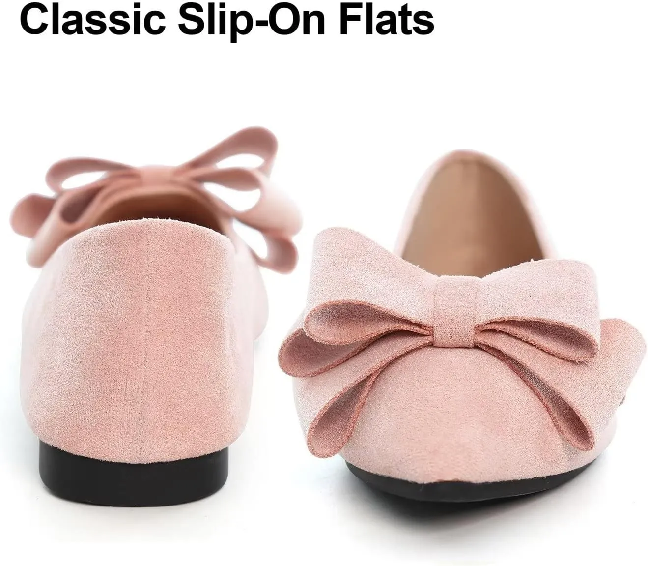 Hee grand Flat Shoes for Women Crystals Bowknot Pointed Toe Ballet Flats Comfortable Office Shoes Fashion Dress Shoes