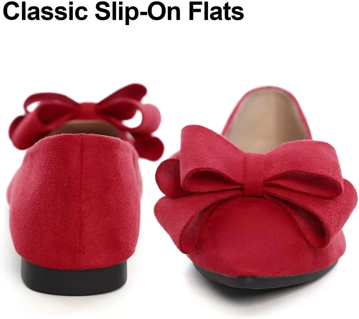 Hee grand Flat Shoes for Women Crystals Bowknot Pointed Toe Ballet Flats Comfortable Office Shoes Fashion Dress Shoes