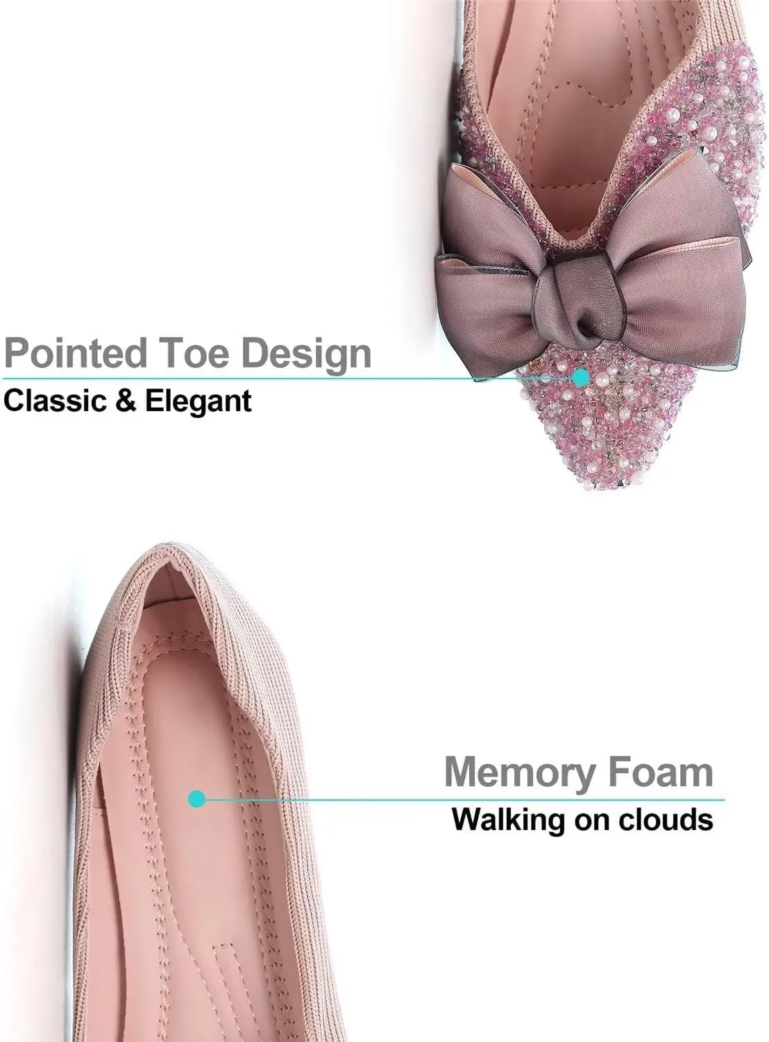 Hee grand Flats for Women Bowknot Mary Jane Shoes Square Toe Ankle Strap Ballet Flats Shiny Patent Leather Dress Shoes Comfortable Work Shoes