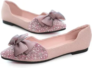 Hee grand Flats for Women Bowknot Mary Jane Shoes Square Toe Ankle Strap Ballet Flats Shiny Patent Leather Dress Shoes Comfortable Work Shoes