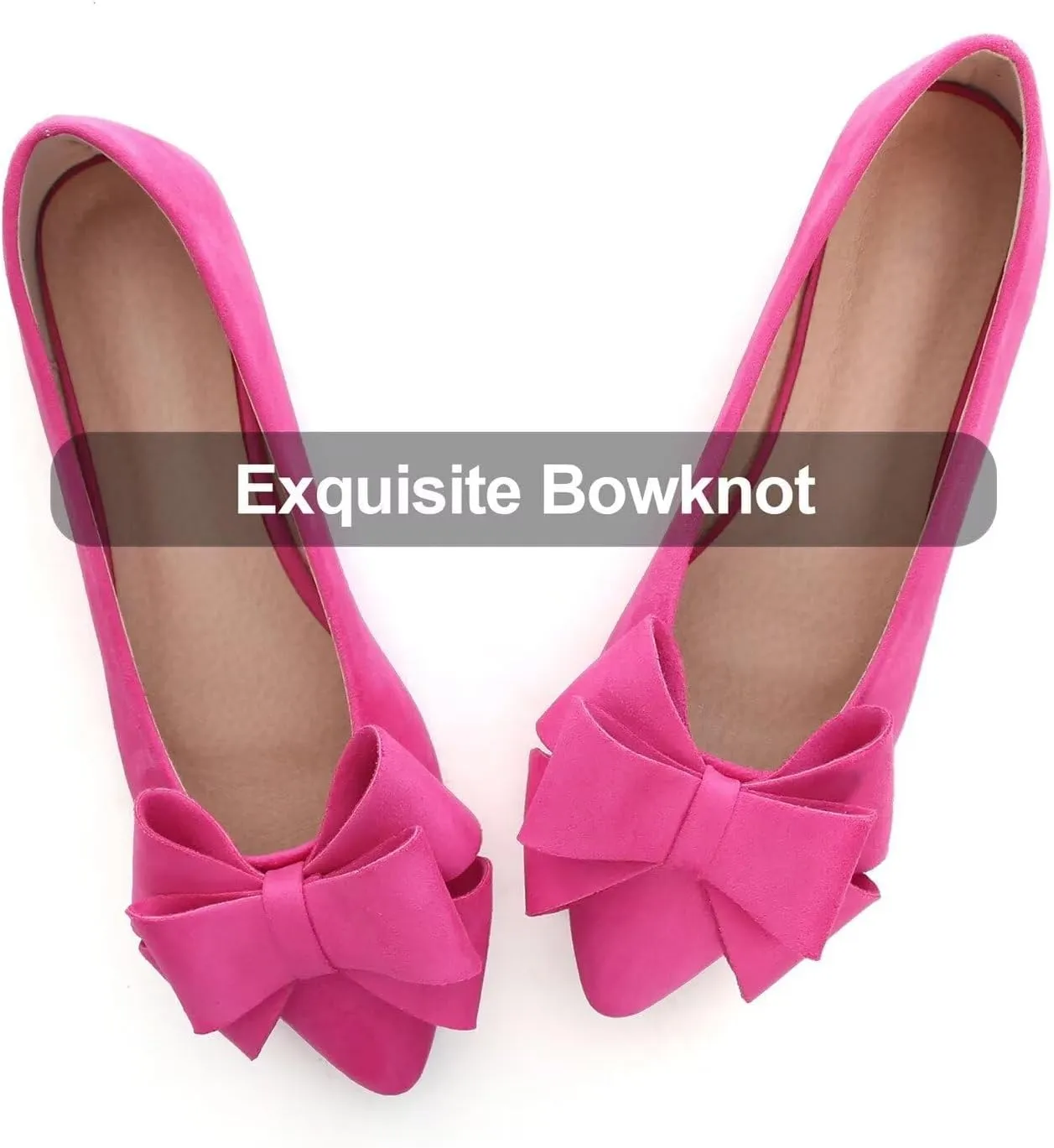 Hee grand Flats for Women Dressy Pointy Toe Ballet Flats Lightweight Foldable Slip on Loafers Soft Leather Comfortable Work Flats