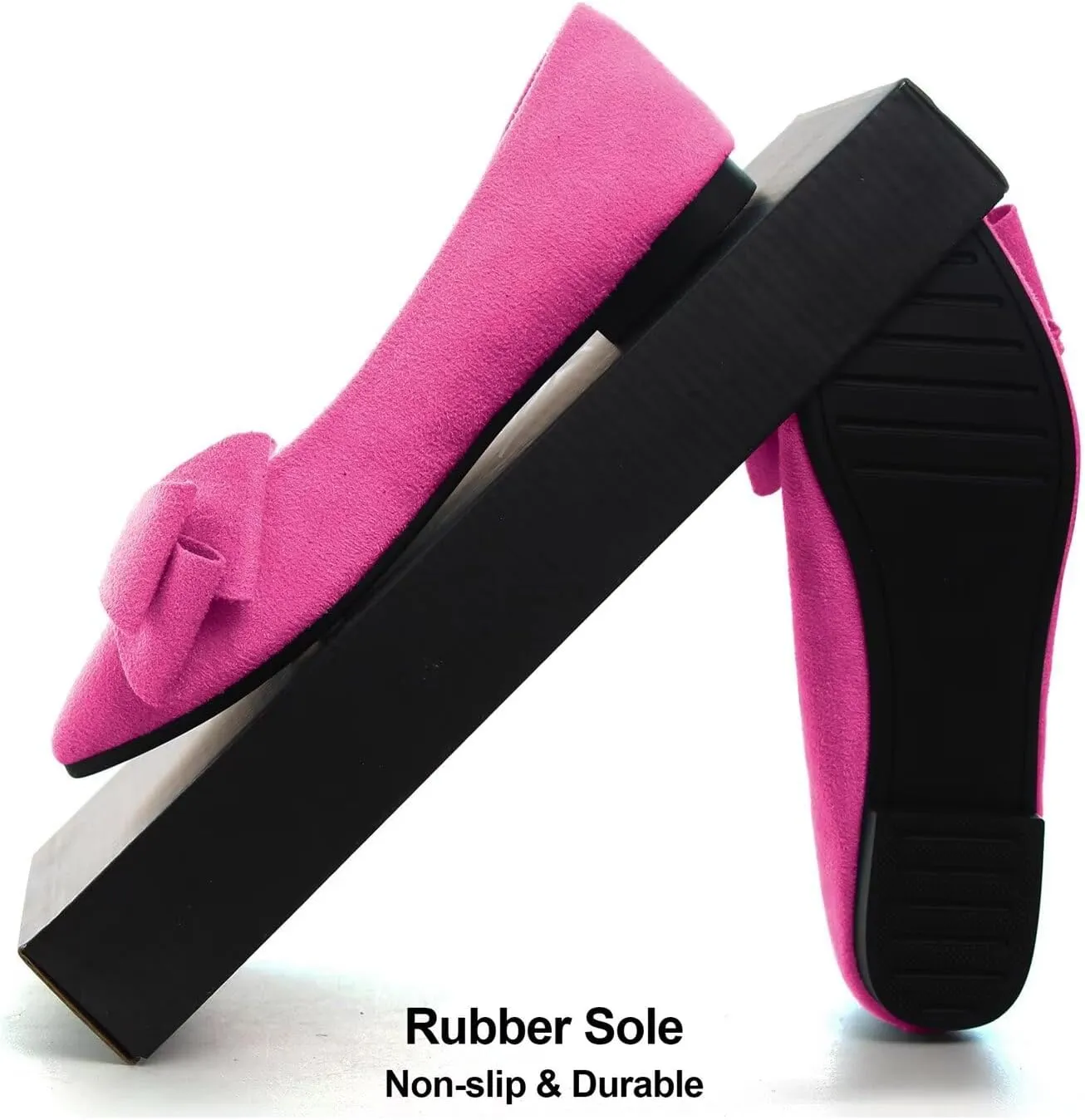 Hee grand Flats for Women Dressy Pointy Toe Ballet Flats Lightweight Foldable Slip on Loafers Soft Leather Comfortable Work Flats
