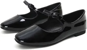 Hee grand Leather Mary Jane Shoes for Women Dressy Square Toe Ballet Flats with Strap Comfortable Walking Shoes Soft Leather Dress Shoes