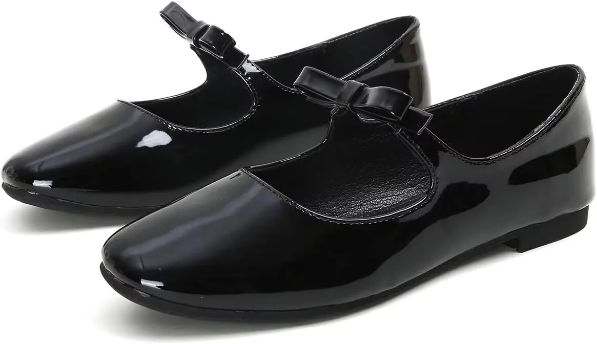 Hee grand Leather Mary Jane Shoes for Women Dressy Square Toe Ballet Flats with Strap Comfortable Walking Shoes Soft Leather Dress Shoes