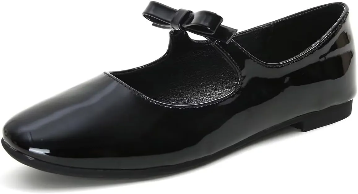 Hee grand Leather Mary Jane Shoes for Women Dressy Square Toe Ballet Flats with Strap Comfortable Walking Shoes Soft Leather Dress Shoes