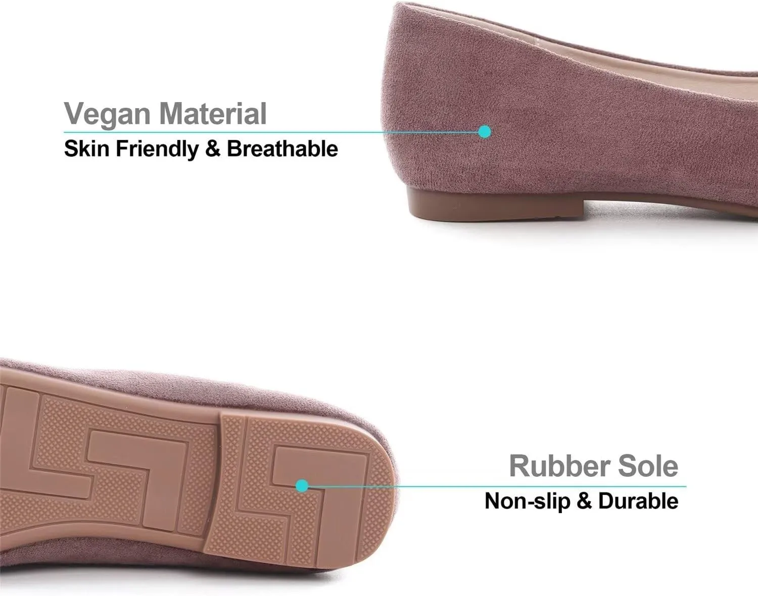 Hee grand Square Toe Ballet Flats for Women Rhinestones Chains Black Suede Dress Shoes Comfort Slip-On Loafers