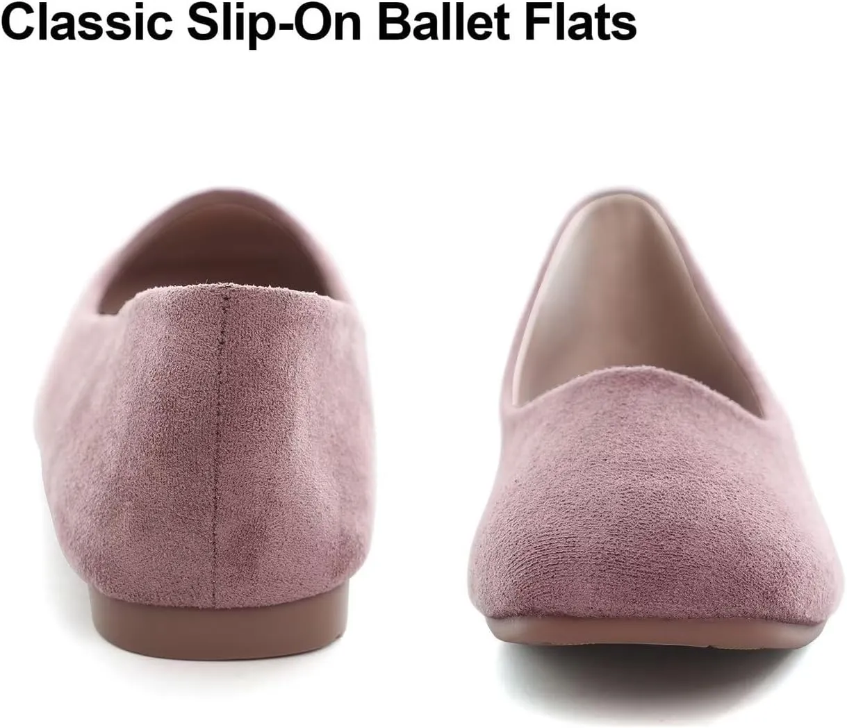 Hee grand Square Toe Ballet Flats for Women Rhinestones Chains Black Suede Dress Shoes Comfort Slip-On Loafers