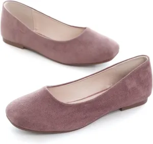 Hee grand Square Toe Ballet Flats for Women Rhinestones Chains Black Suede Dress Shoes Comfort Slip-On Loafers