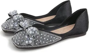 Hee grand Women Square Toe Crystals Shoes Glittering Rhinestone Wedding Dress Shoes Fashion Bridesmaid Shoes
