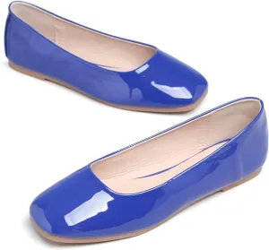 Hee grand Women's Flats Square Toe Ballet Shoes Casual Flats Satin Dress Shoes Comfort Slip-On Loafers