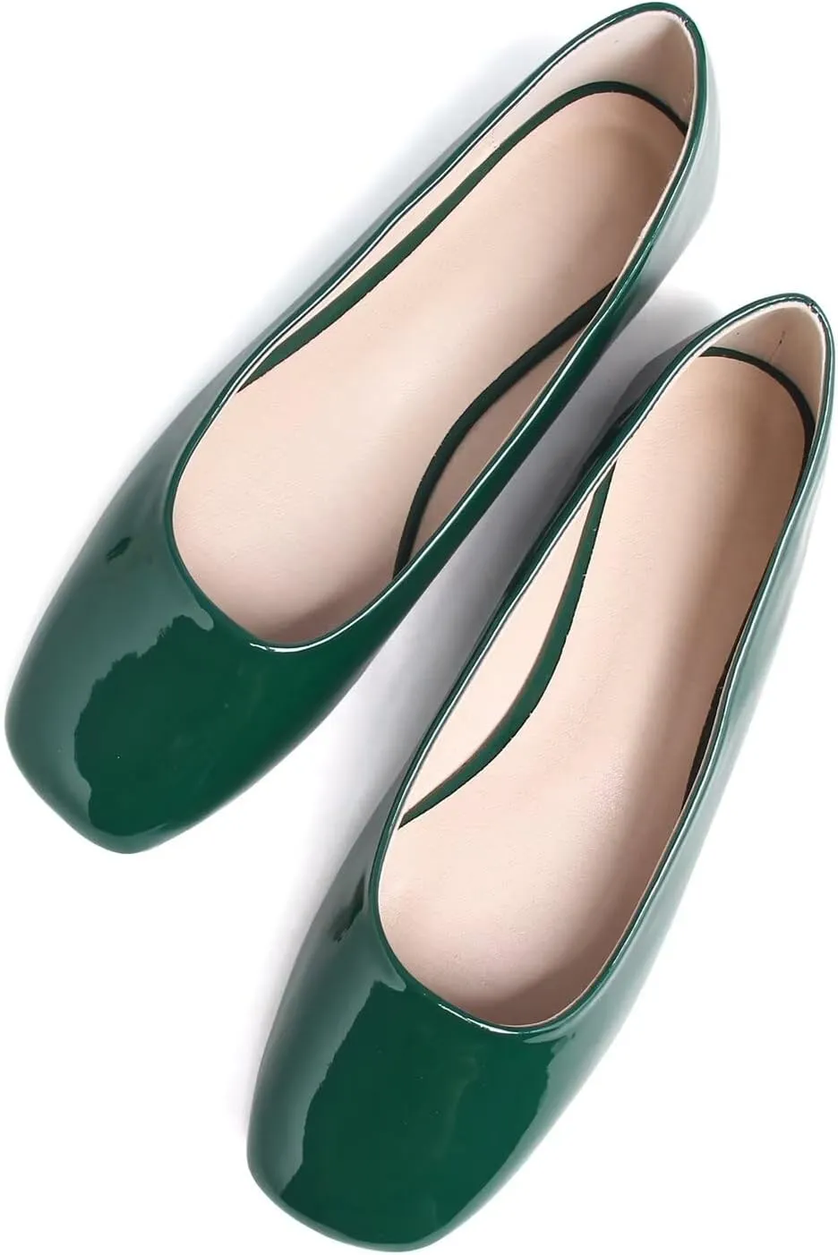 Hee grand Women's Flats Square Toe Ballet Shoes Casual Flats Satin Dress Shoes Comfort Slip-On Loafers