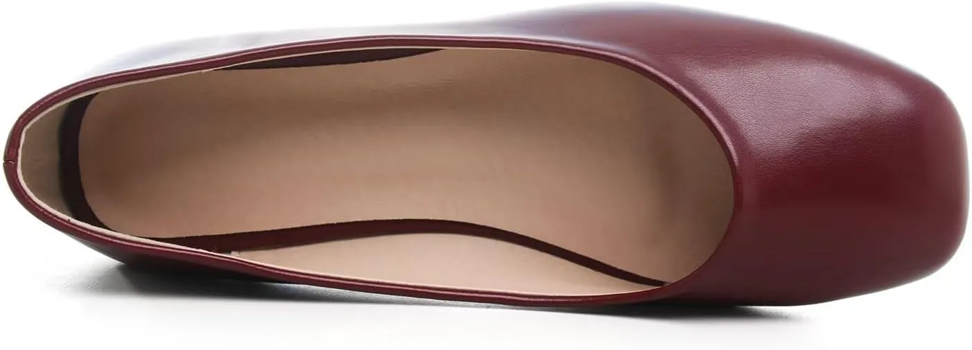 Hee grand Women's Flats Square Toe Ballet Shoes Casual Flats Satin Dress Shoes Comfort Slip-On Loafers