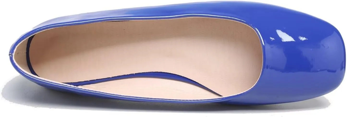 Hee grand Women's Flats Square Toe Ballet Shoes Casual Flats Satin Dress Shoes Comfort Slip-On Loafers