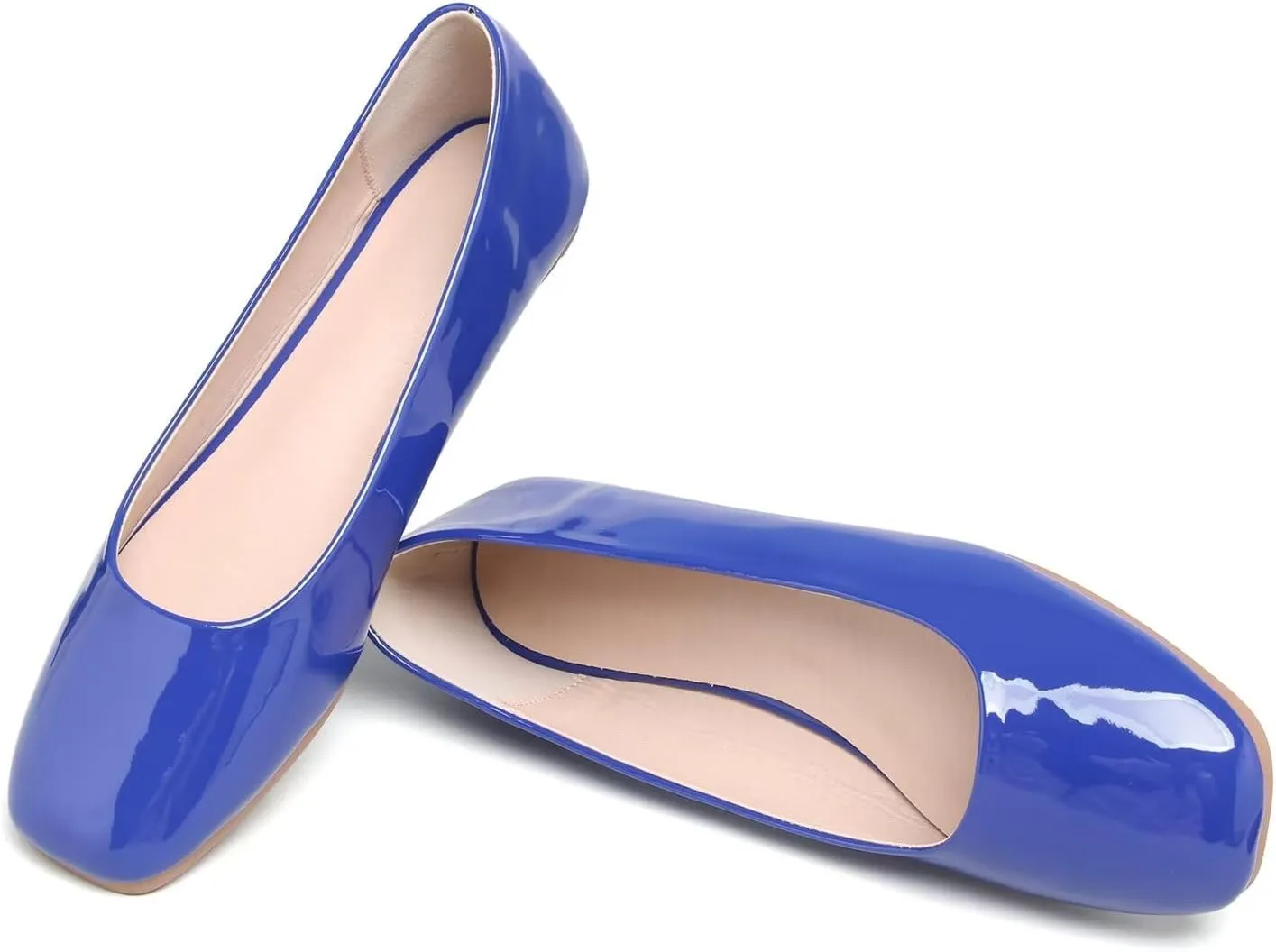 Hee grand Women's Flats Square Toe Ballet Shoes Casual Flats Satin Dress Shoes Comfort Slip-On Loafers