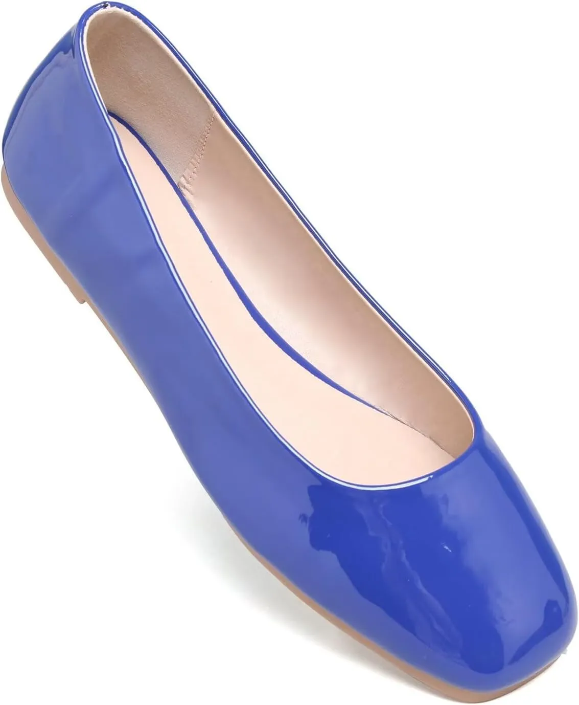 Hee grand Women's Flats Square Toe Ballet Shoes Casual Flats Satin Dress Shoes Comfort Slip-On Loafers