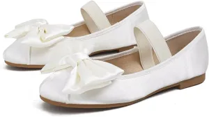 Hee grand Women's Mary Jane Shoes Satin Round Toe Ballerina Flats Fashion Sparkling Rhinestones Dress Shoes Comfort Dancing Shoes