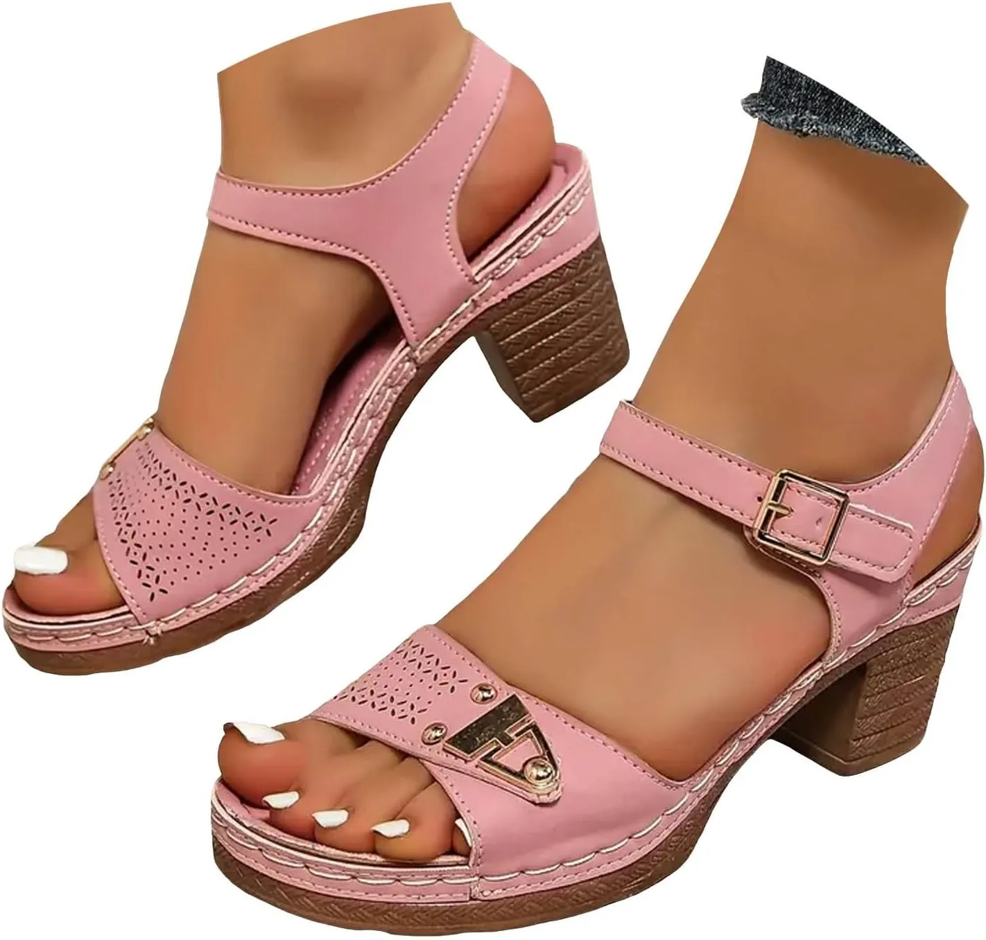 Heels Scandals For Women High Heels Open Toe Cover Heel Suede Sandals Women's Platform Wedge Western Sandals Women